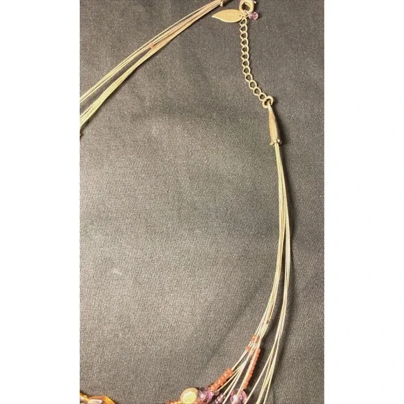 Coldwater creek Floating Bead Necklace With 14 Strands beaded Fall colors boho - Picture 7 of 10